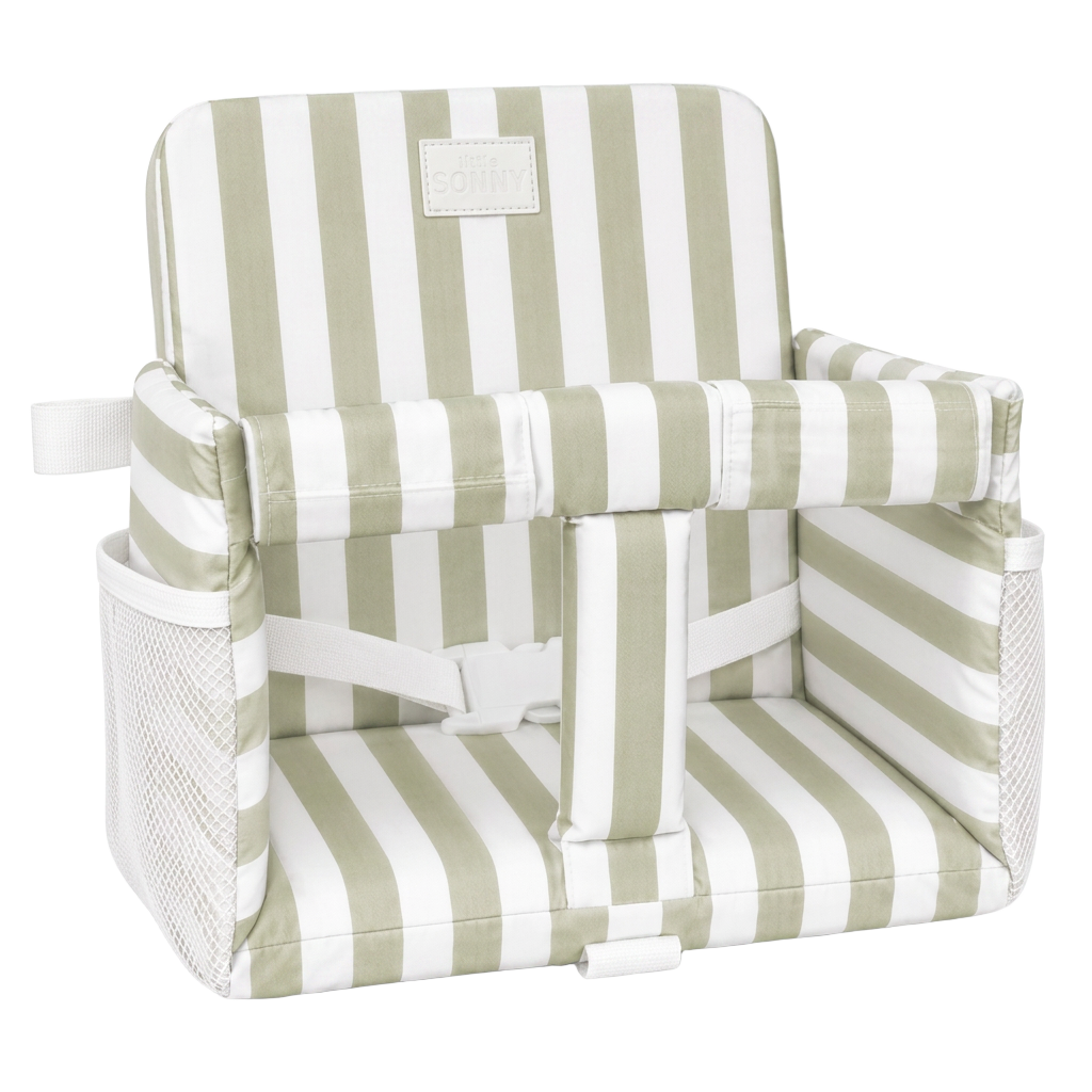 Little Sonny Seat insert in signature sage stripe